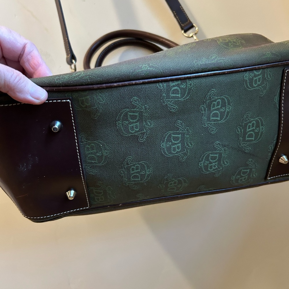 Vintage Dooney & Bourke Green Double Handle Tote - Picture 4 of 5